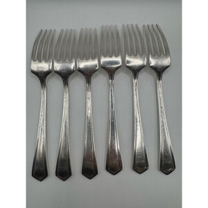 Rogers XII Silverware Forks Set of 6 Silver